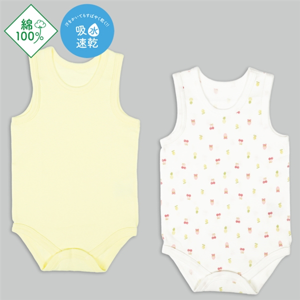 🇯🇵預訂 日本直送🇯🇵水果印花純棉無袖背心包屁衣兩件套