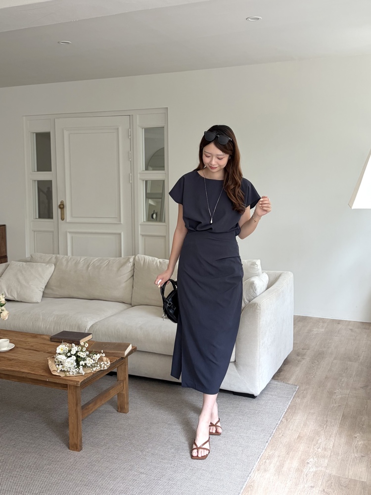 Lyra Ruched Set (Navy)