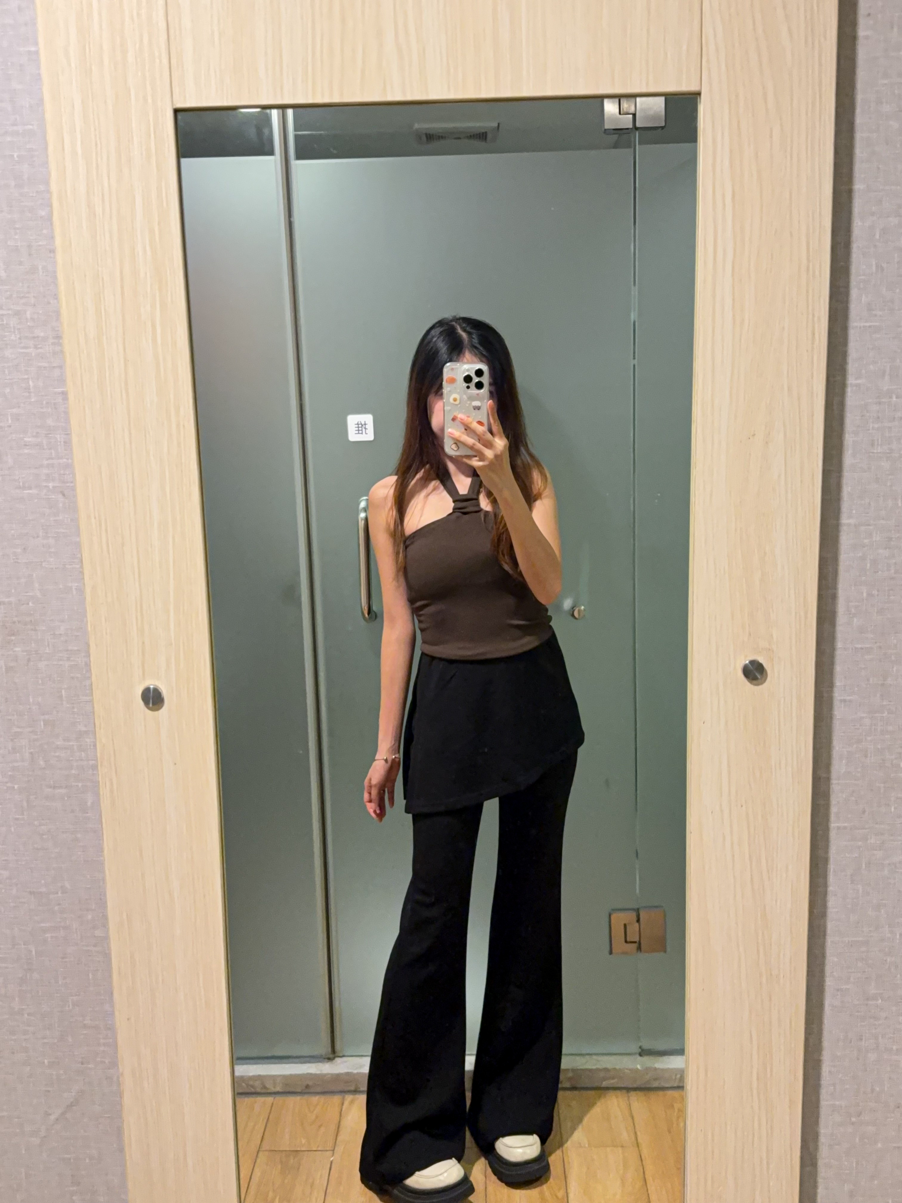 假两件屁帘运动风喇叭长裤R2999