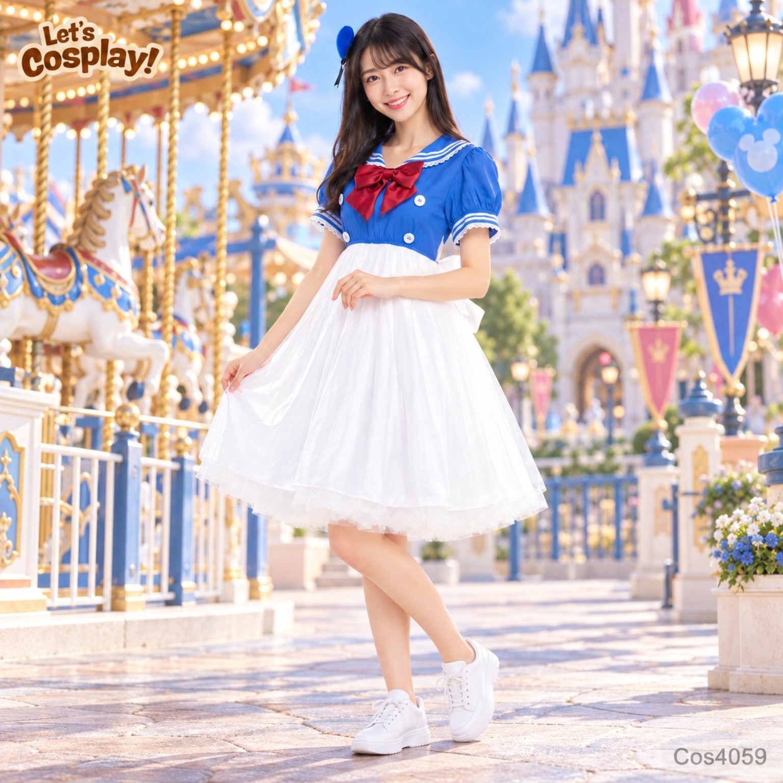 成人唐老鴨服裝童話主題服裝 Woman Donald Duck Costume 萬聖節角色扮演 Lets Cosplay COS4059