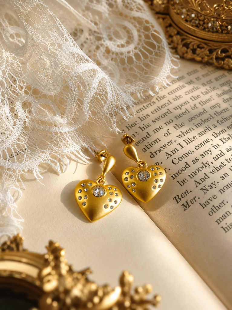 邱比特的永恆誓言 ∙ 西洋古董宮廷重工愛心耳環系列 Cupid’s Eternal Vow ∙ Vintage Heart-Shaped Statement Earring Collection
