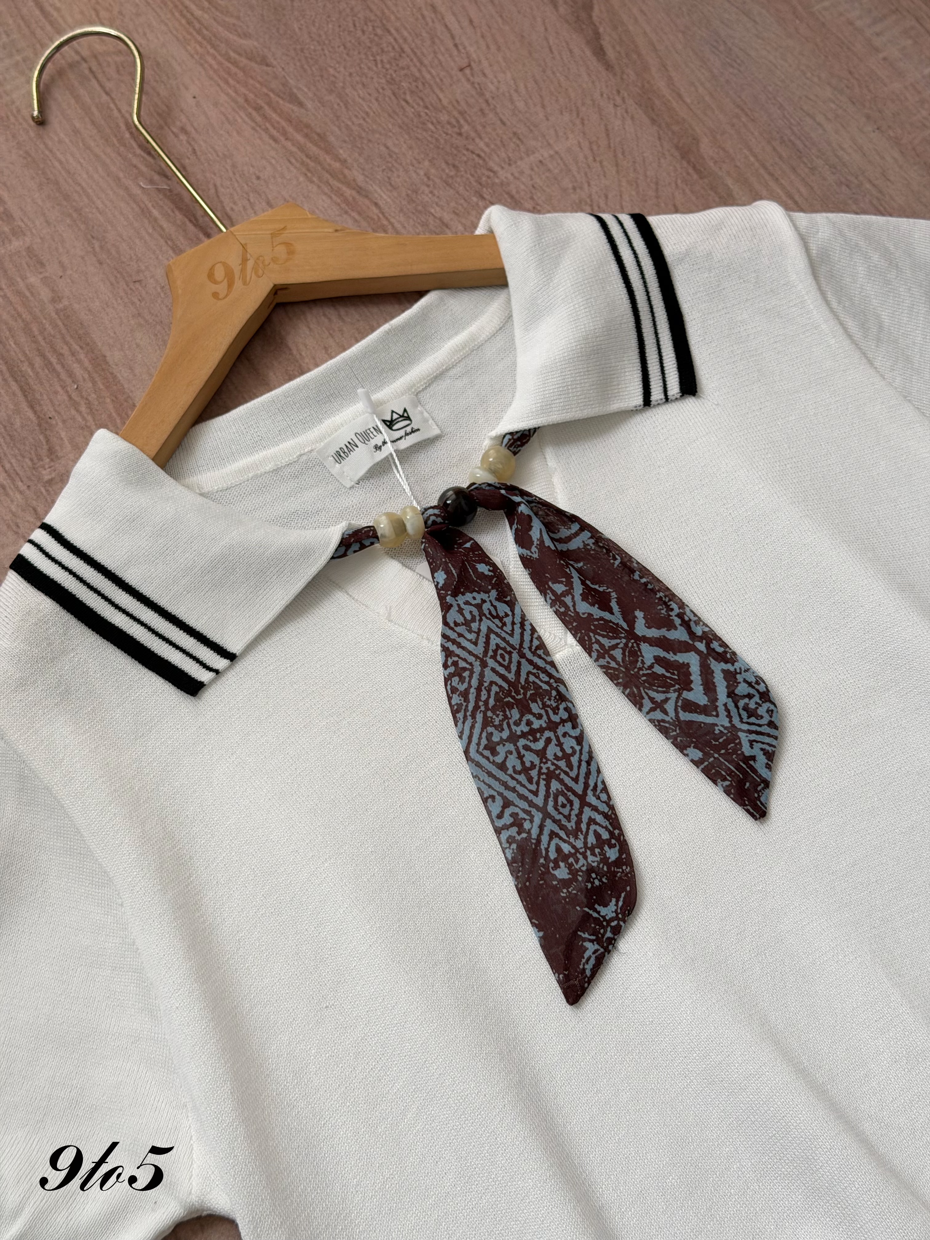 T4513 Preppy Style Knit Polo Top - 3 Colors 