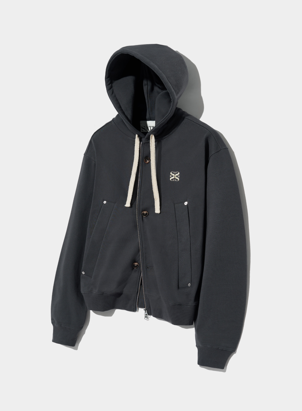 [SATUR] Teo Cotton All Day Hood Zip-up (4色)