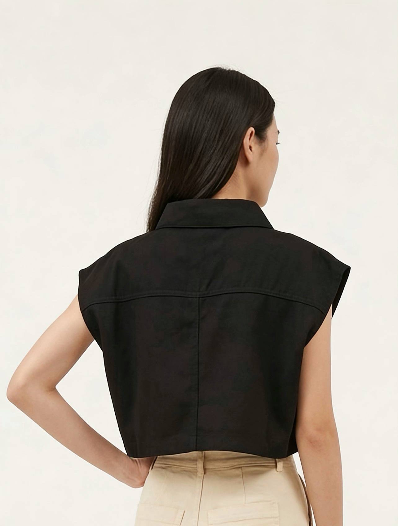 W9658 - Sleeveless Crop Top