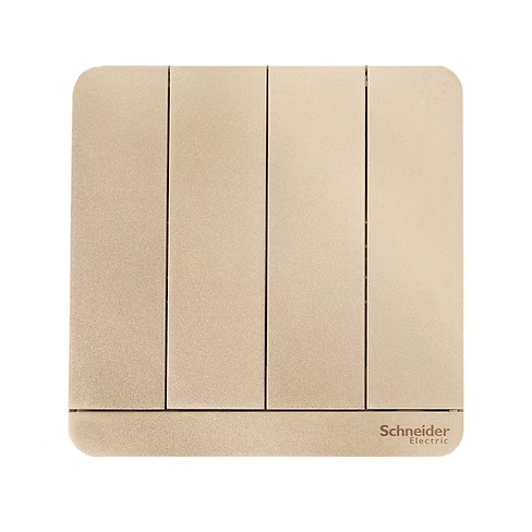 施耐德 AvatarOn 沉醉金 4位單控 帶指示燈 開關掣