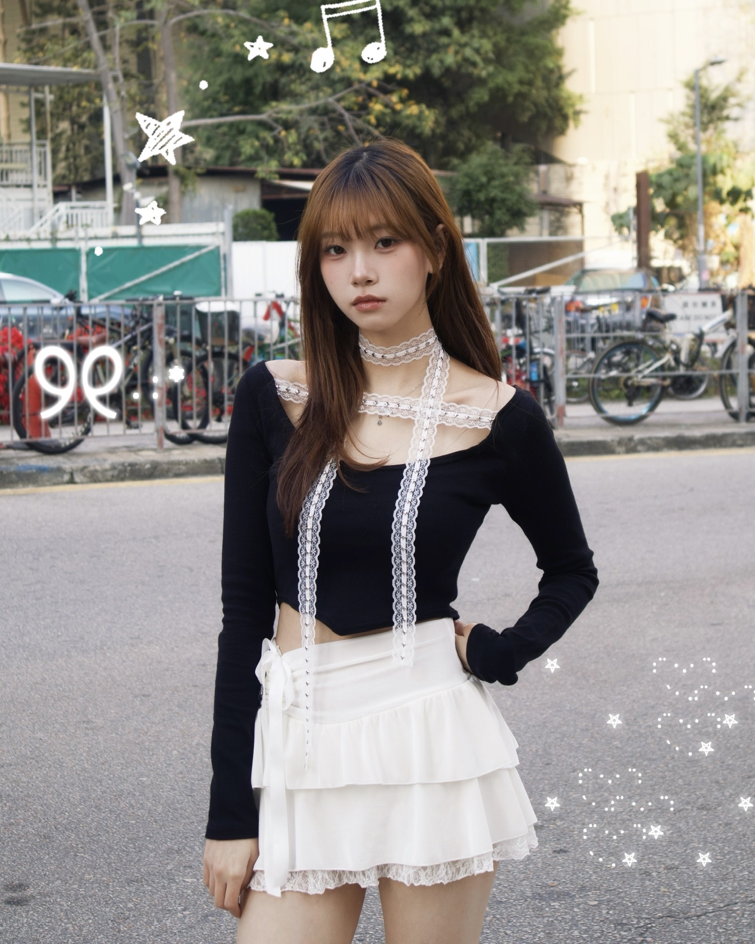 人氣款 韓國Lacy蝴蝶結兩層蛋糕裙(絲絨質地)