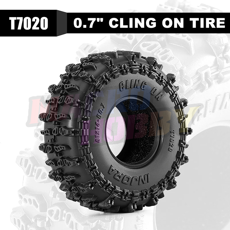 INJORA 0.7" 41*14mm Cling On Tires for 1/30 SCX30 (T7020) #530388