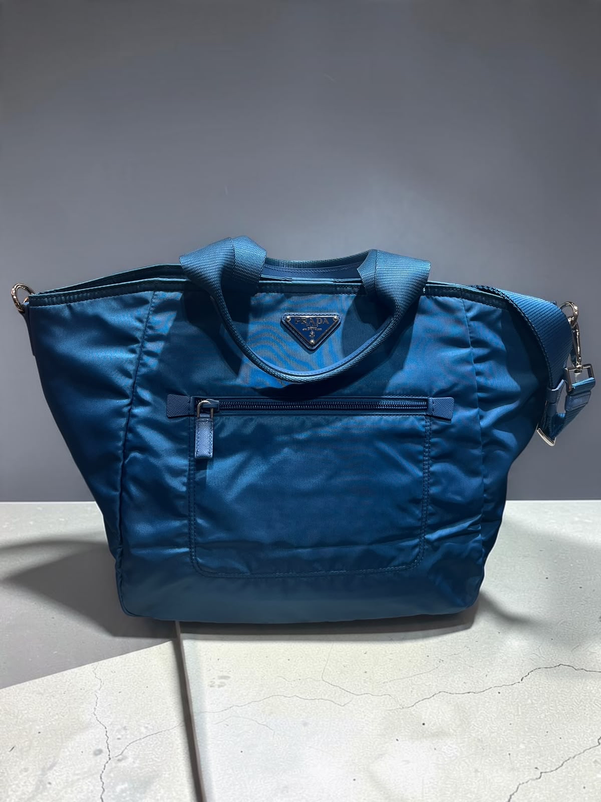 Prada Nylon 2Way Bag Blue 100%Authentic, 98%New 