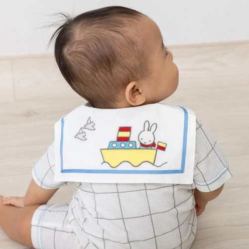 🇯🇵預訂 日本直送🇯🇵Miffy貼花口袋水手領格紋短袖連身服