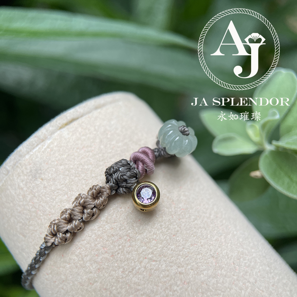 FBG26-H02 天然翡翠A玉 冰種花開手繩（私人訂制）