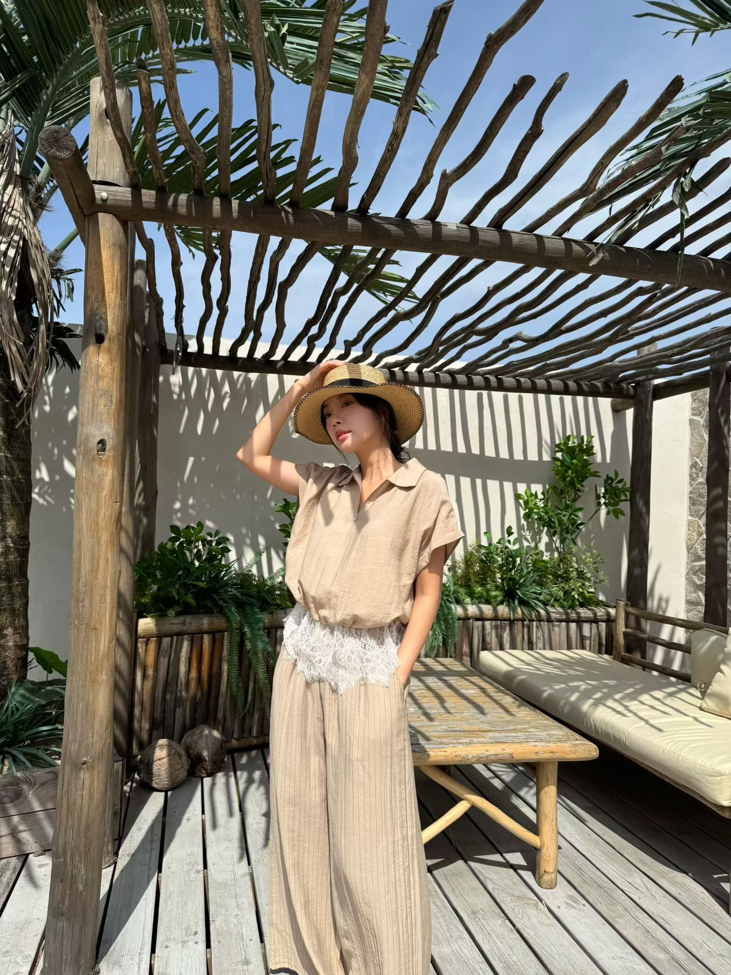 MG02_05 全橡筋直間落地褲 (3色)