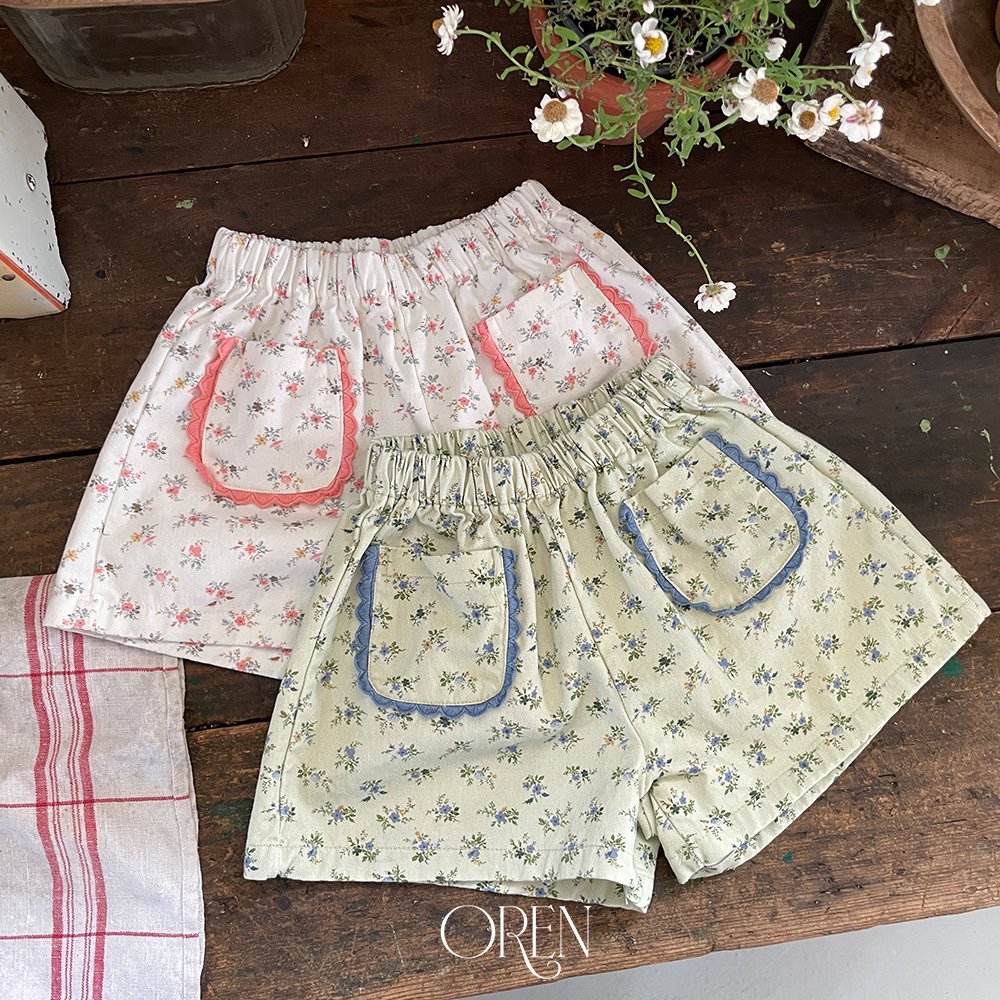 ☀️預訂 韓國直送☀️🇰🇷Oren Rosie兩色花卉口袋短褲
