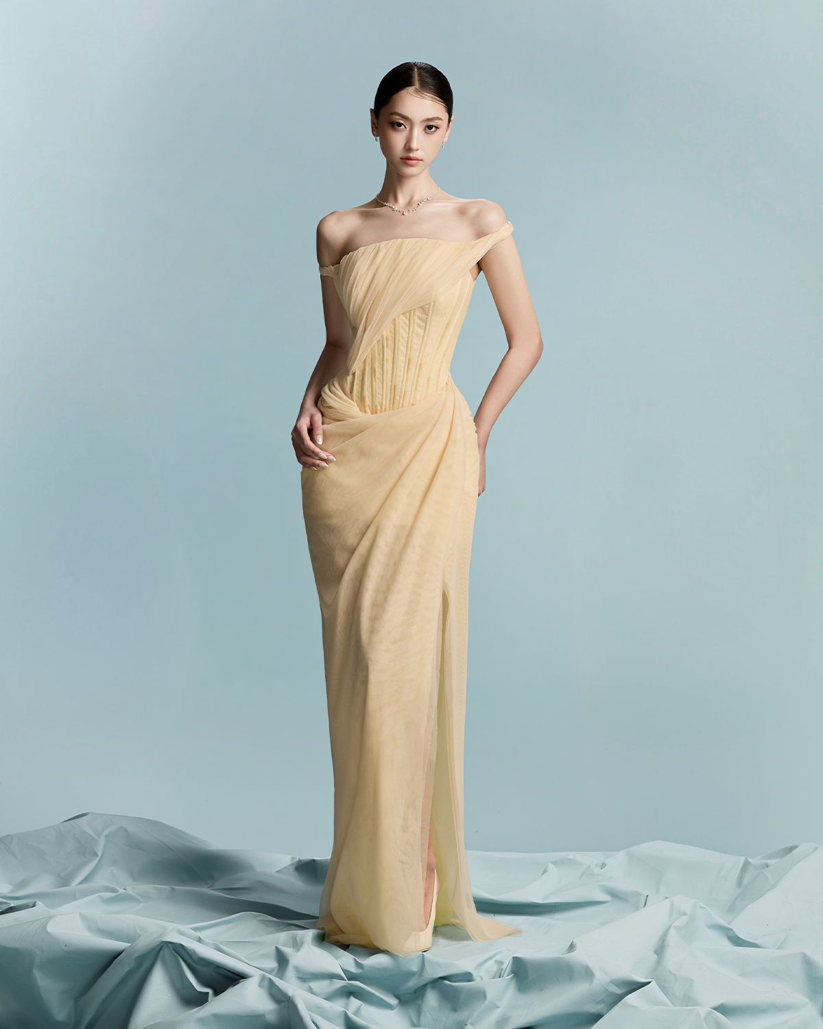 Élan Draped Corset Gown