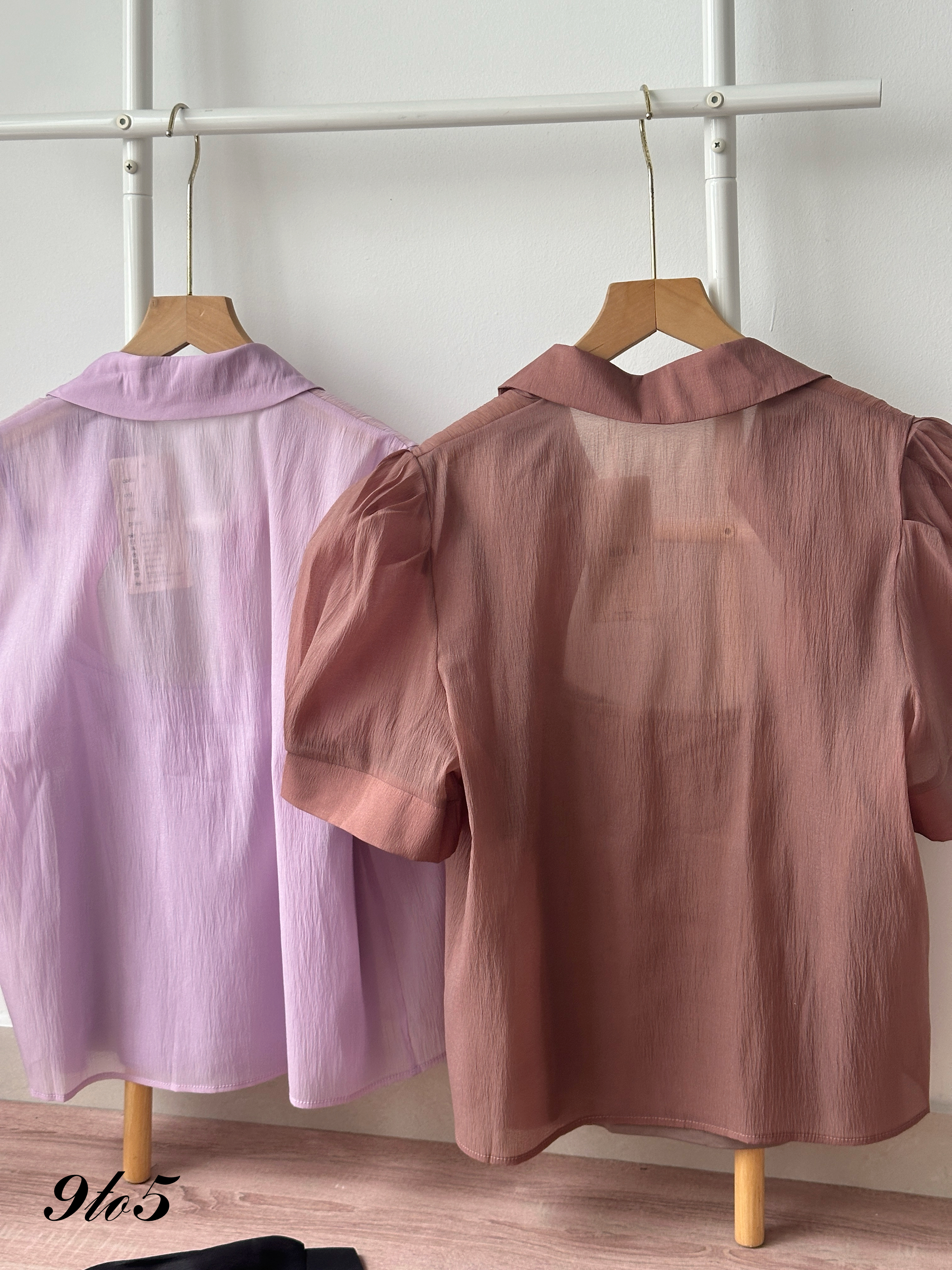 T4329 Puff Sleeve Button Down Blouse - 3 Colors 