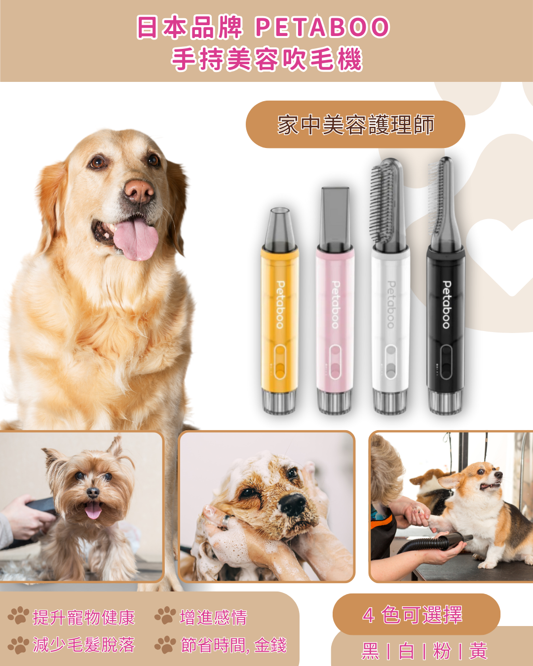 日本品牌Petaboo - 手持美容吹毛機【2/8截單，預計 :2月尾至3月中發貨】】