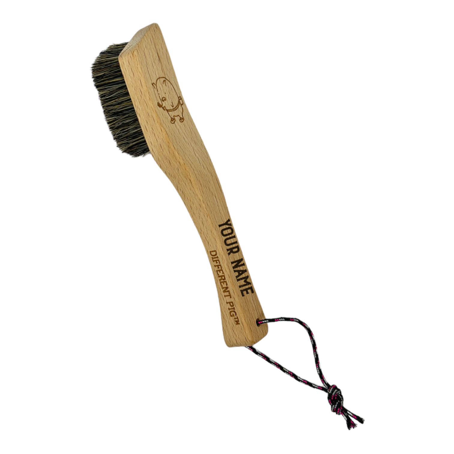 【來字刻名】𝗗𝗜𝗙𝗙𝗘𝗥𝗘𝗡𝗧 𝗣𝗜𝗚™ OG brush with name carving 刻名大豬掃連掛繩