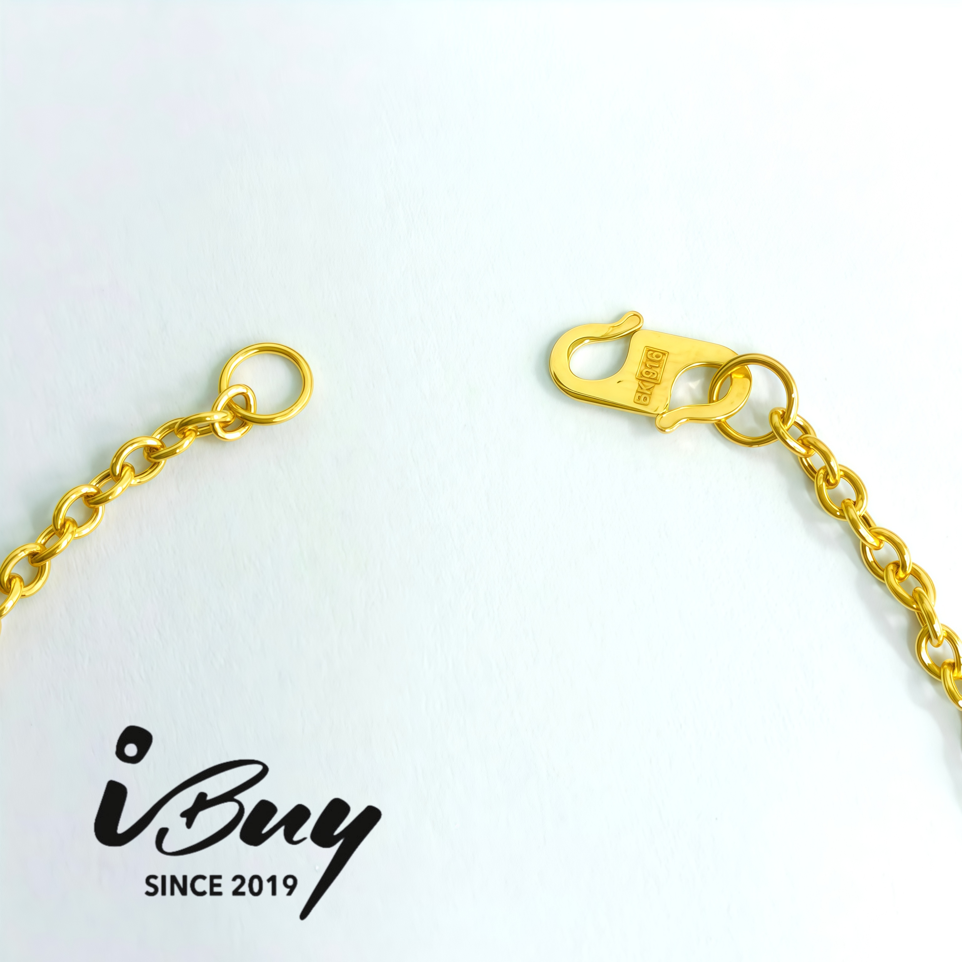 916 GOLD D.CUT INFINITY HOLLOW CABLE BRACELET 916 金 菱格纹无限标致空心万字手链