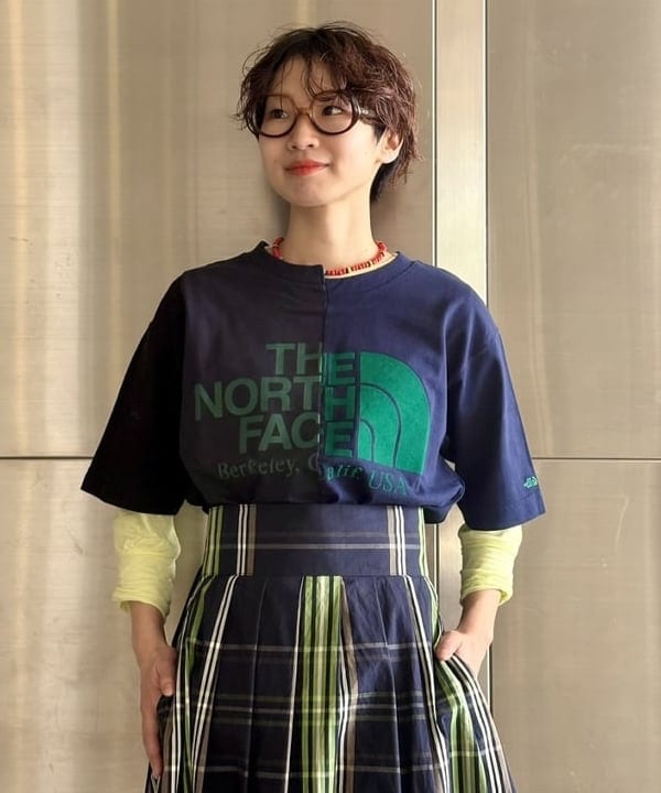 日本製THE NORTH FACE x BEAMS BOY 別注拼款tee