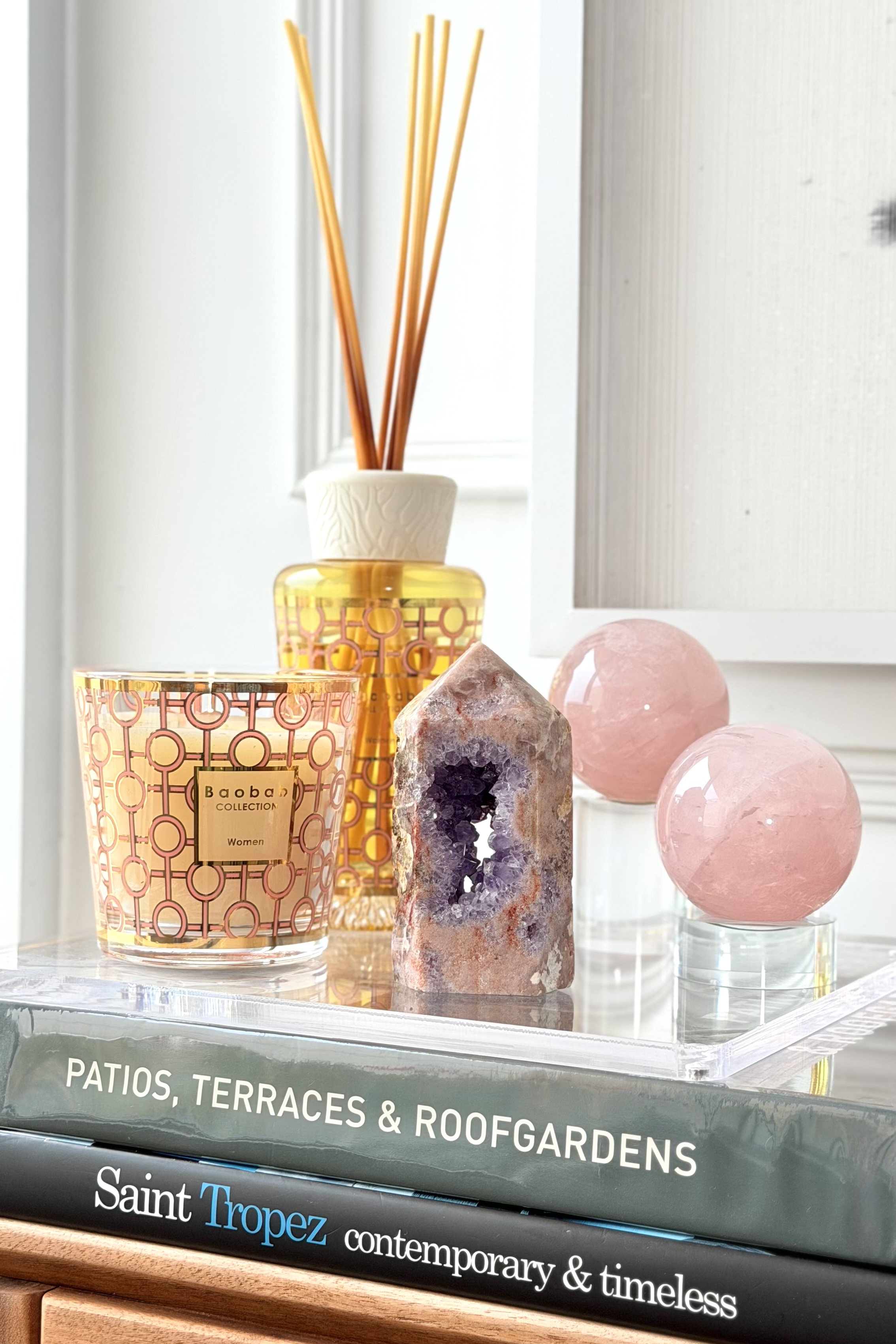 ༒10.2cm粉紅紫水晶 共生紫晶洞 晶牙六角柱༒ PA.6808C30GMm8-RA22*9js