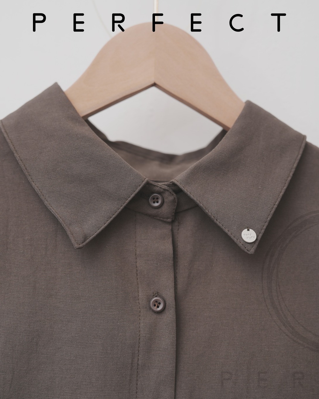 T0020_百搭氣質背心連恤衫兩件套 (橄欖綠色)