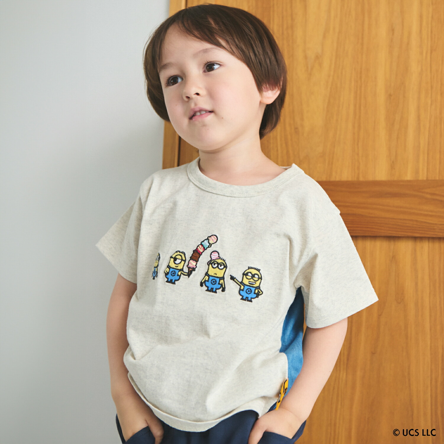 🆕【⭐訂購⭐】🌀🇯🇵 日本直送🌀#Minions 刺繡 布料拼接 短袖Tee [3款選] 🌀 [ELFA-0128]
