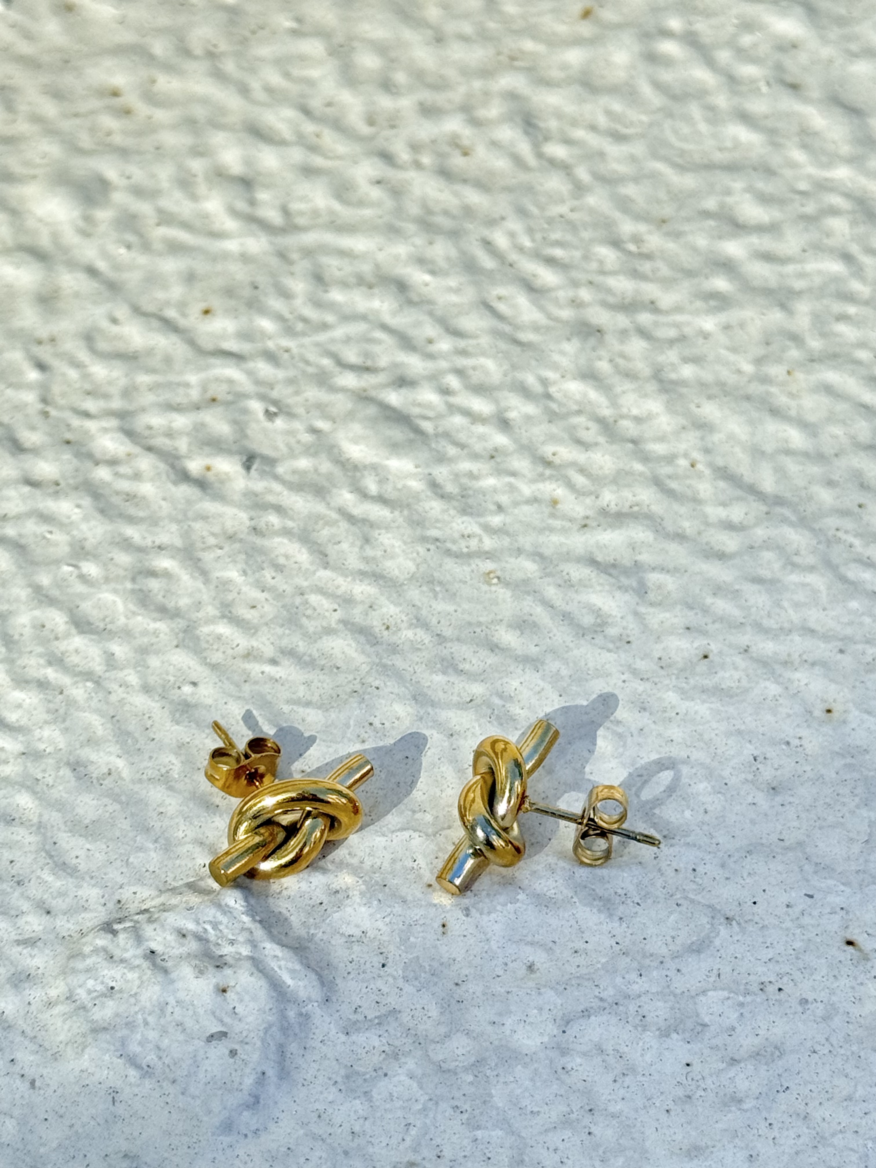 Gold twist stainless earring