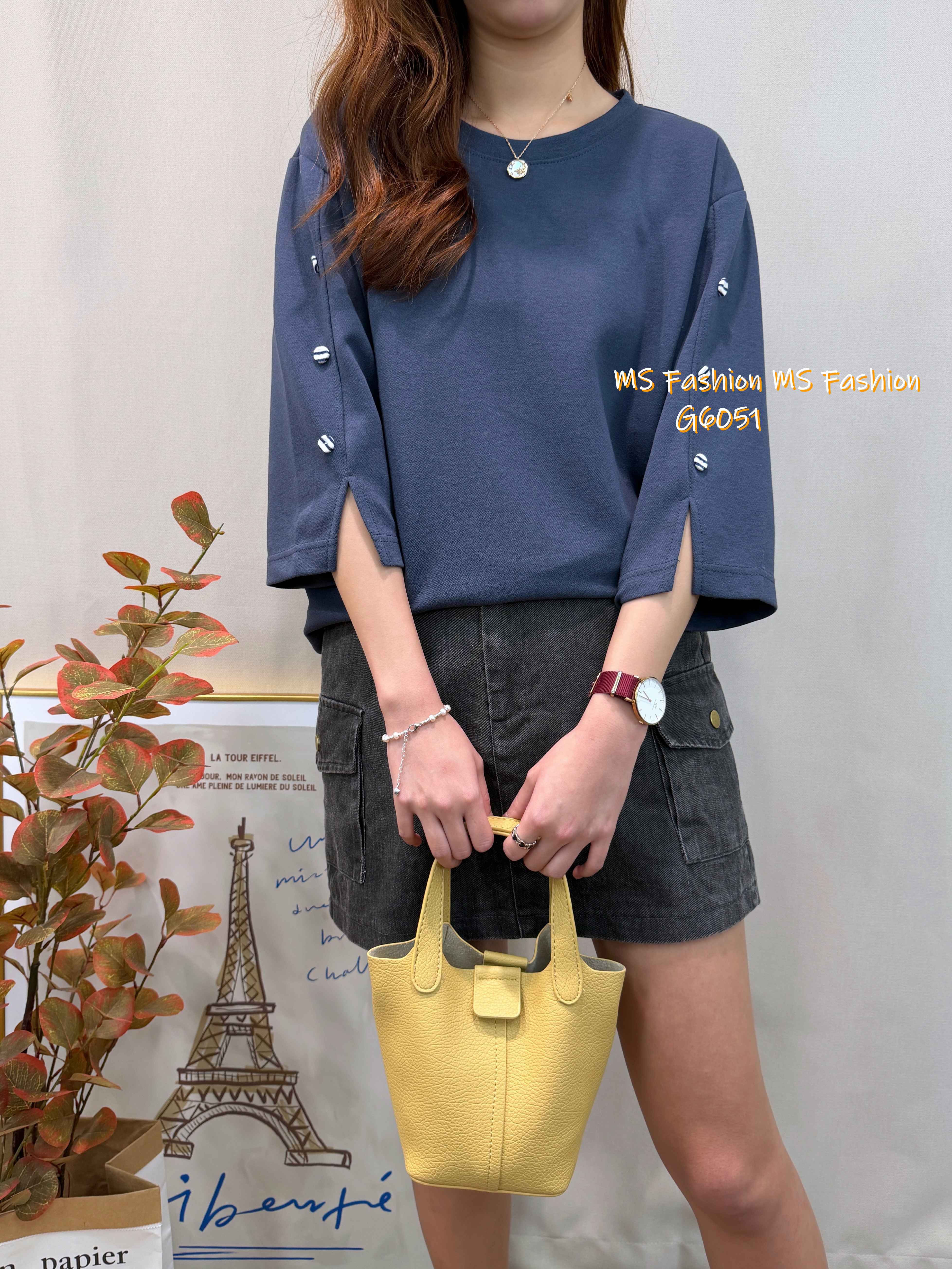 G6051 韓國🇰🇷特色袖鈕top