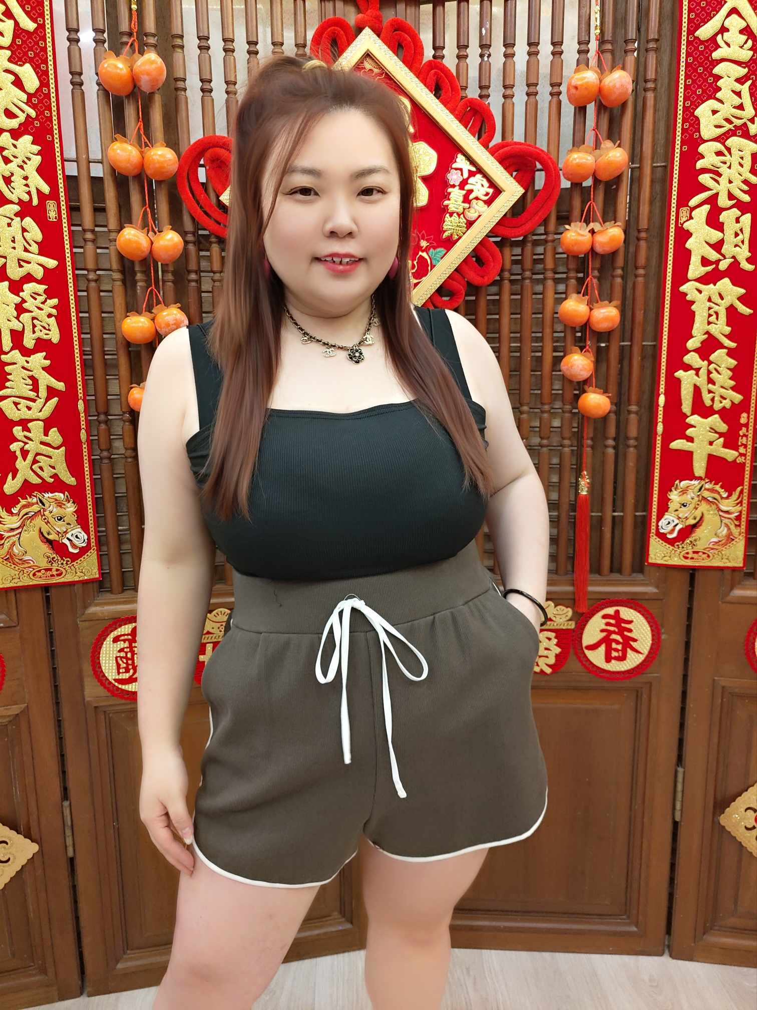 NJB10 TW#3192B 宽松阔腿重弹螺纹布料运动裤