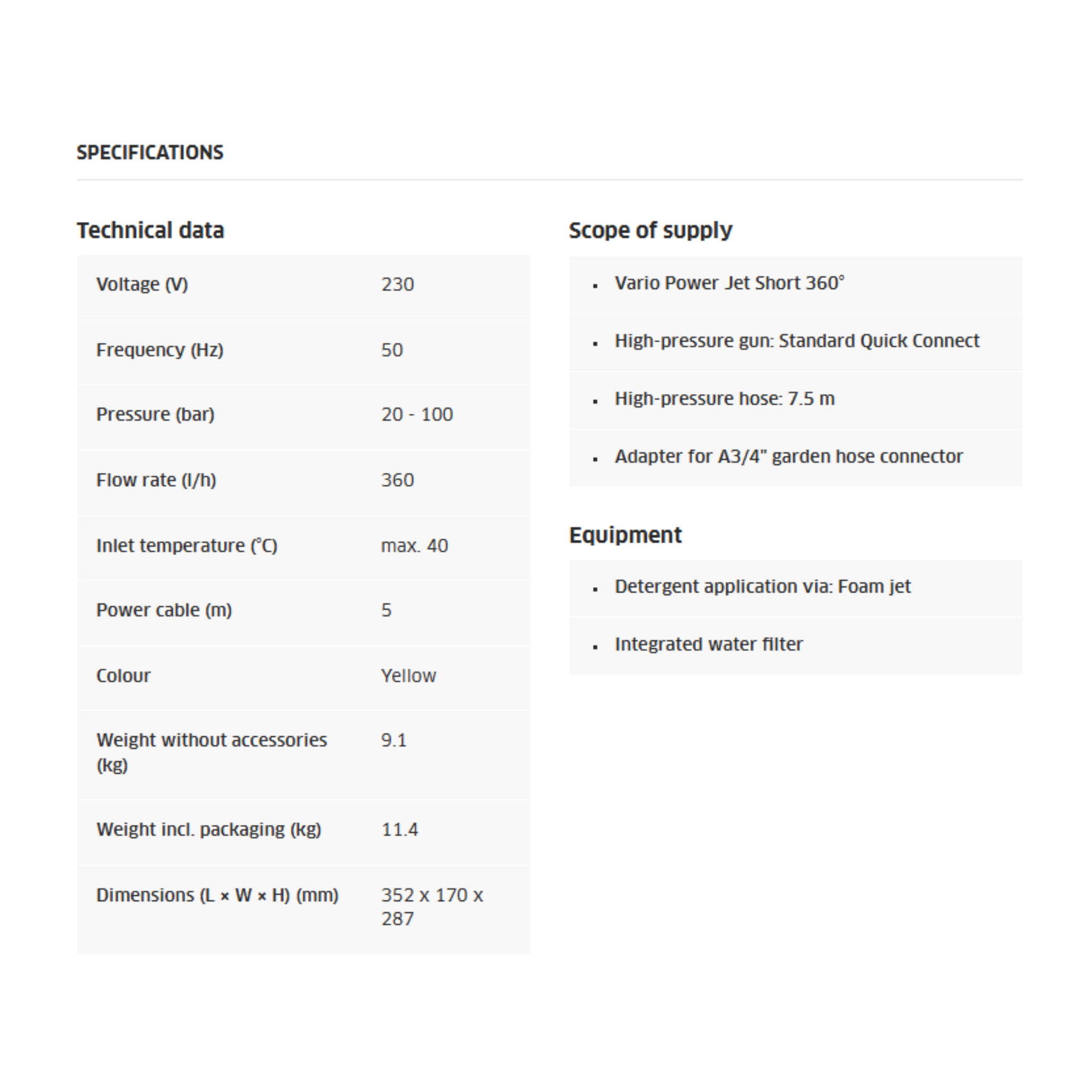 Karcher K2 Power VPS High Pressure Washer (K2 Power VPS)