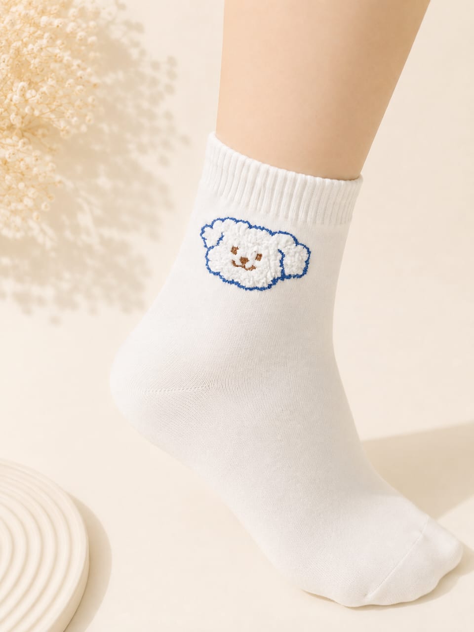 Korean Fluffy Poodle Mid Socks