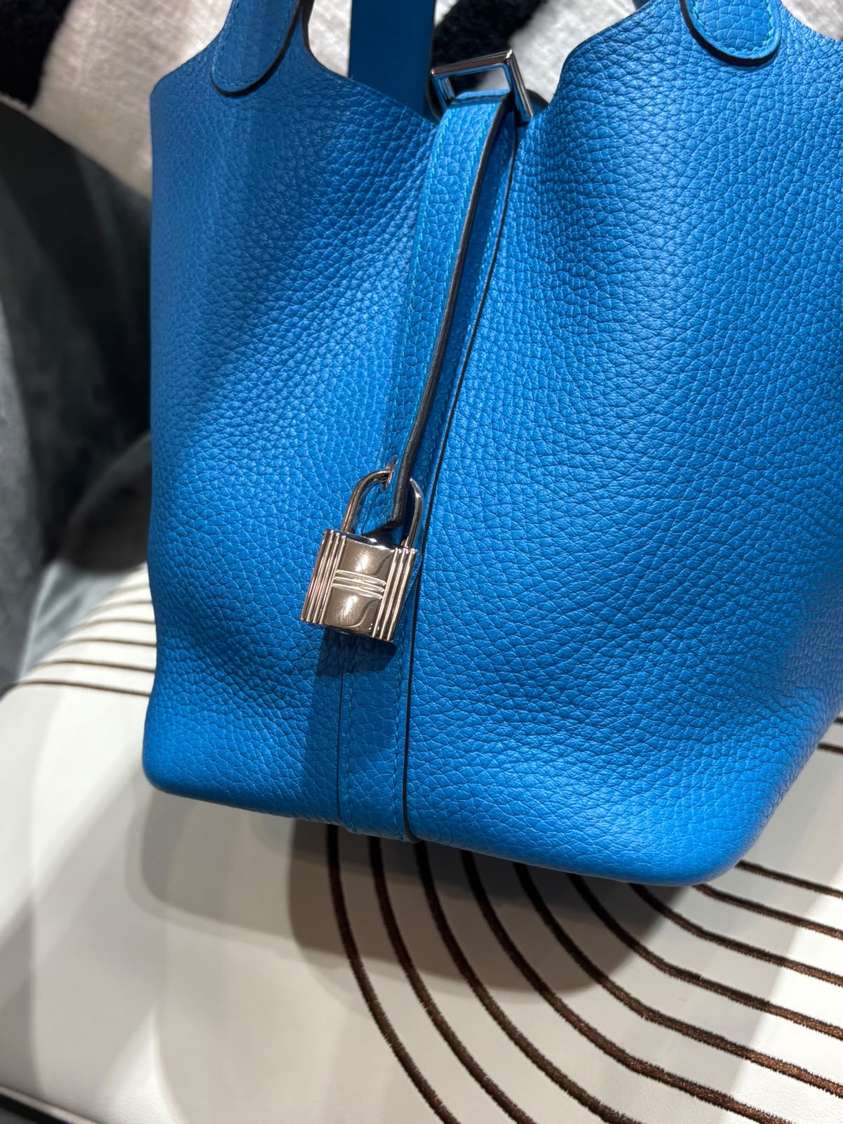 HERMES PICOTIN 18,STAMP A,B3 Bleu Zanzibar 100%Authentic, 98%New ✅key lock✅dust bag✅box