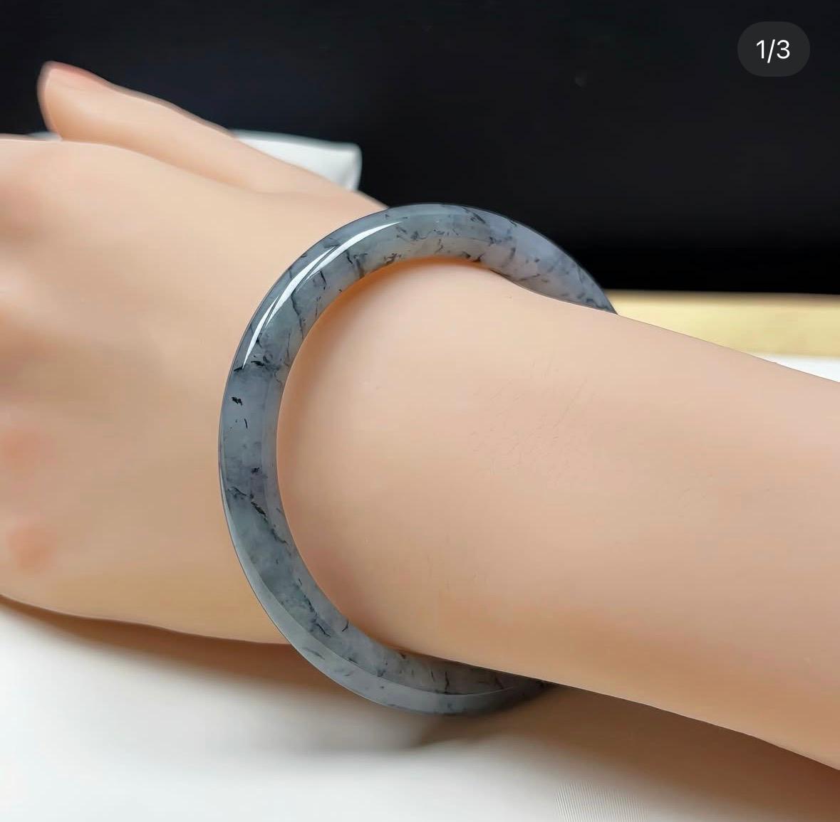 55mm 山水烏雞翡翠圓鐲