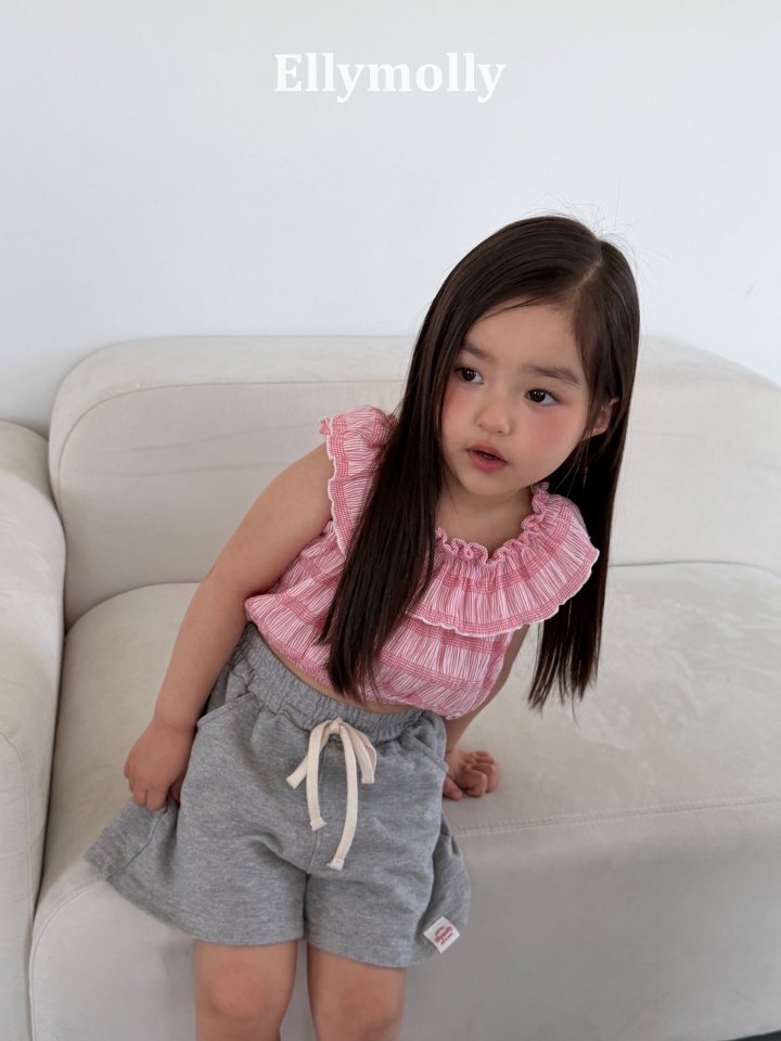 Ellymolly | Frill Blouse(Pink/Cream size7(100-110)