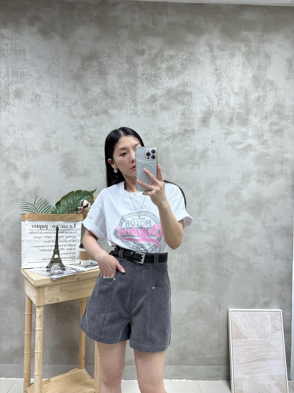 G17 糖果系拼色print Tee