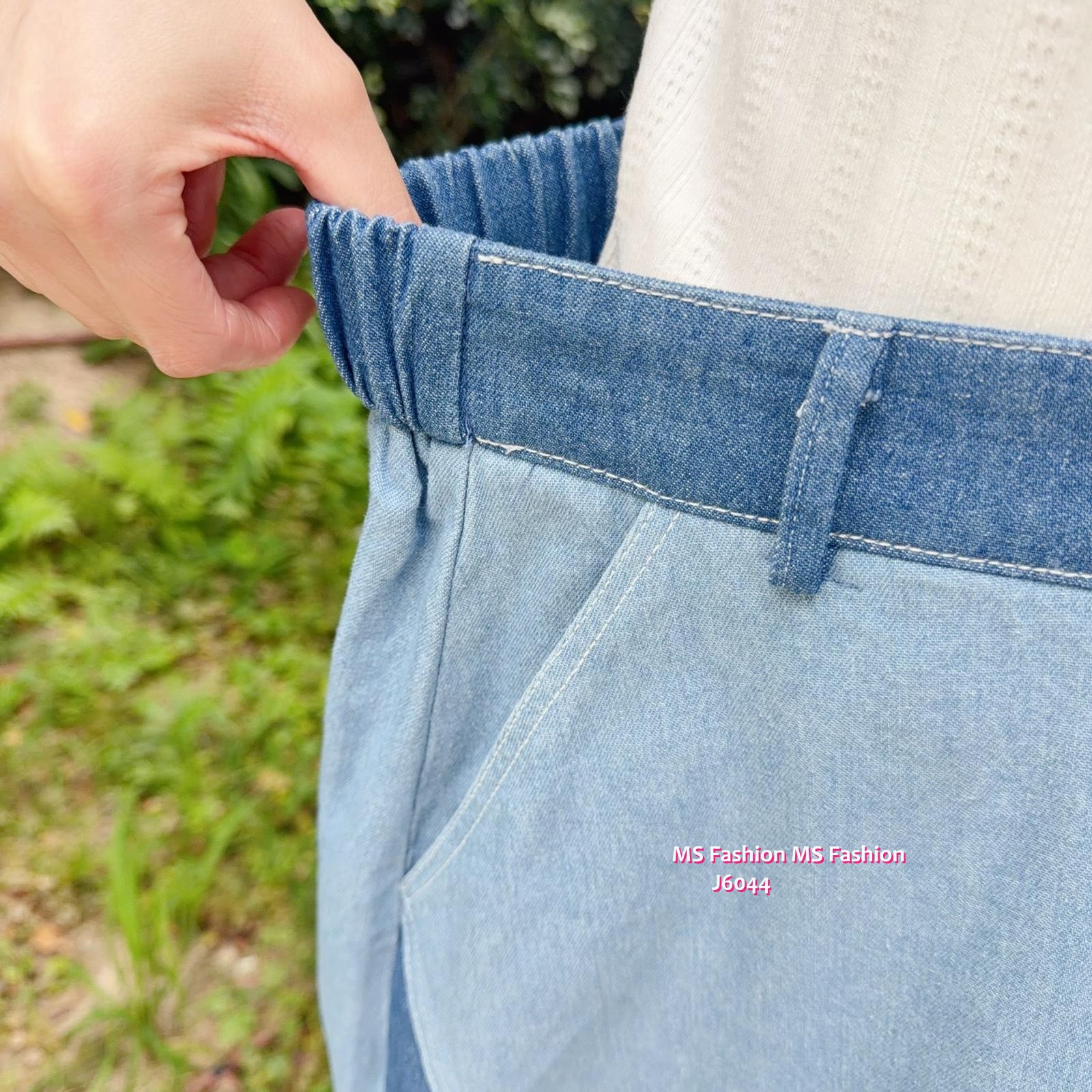 J6044 韓國🇰🇷薄牛仔拼布半裙