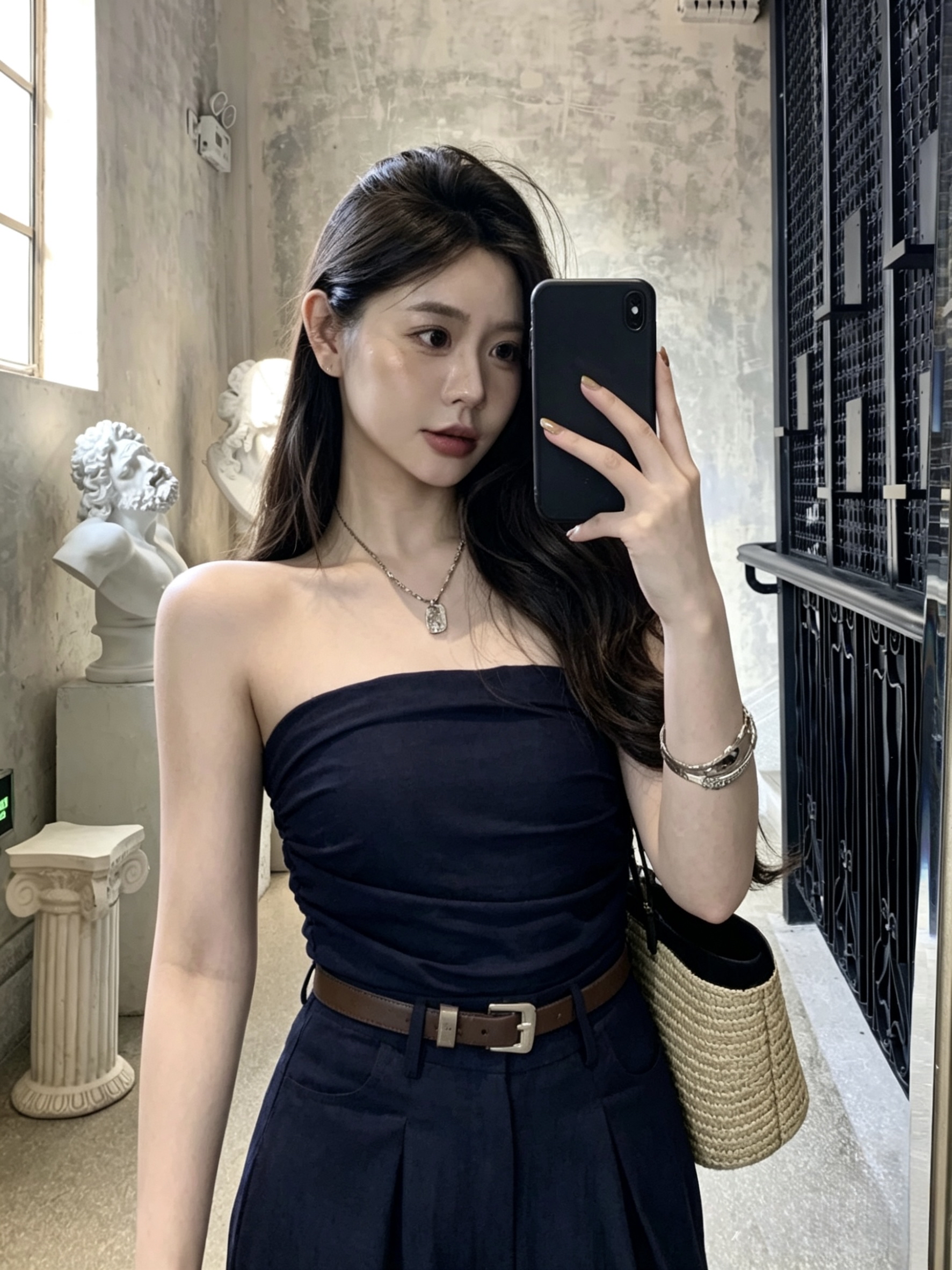 1665 Draped Tube Jumpsuit 垂感抹胸连体裤  （不包含腰围）