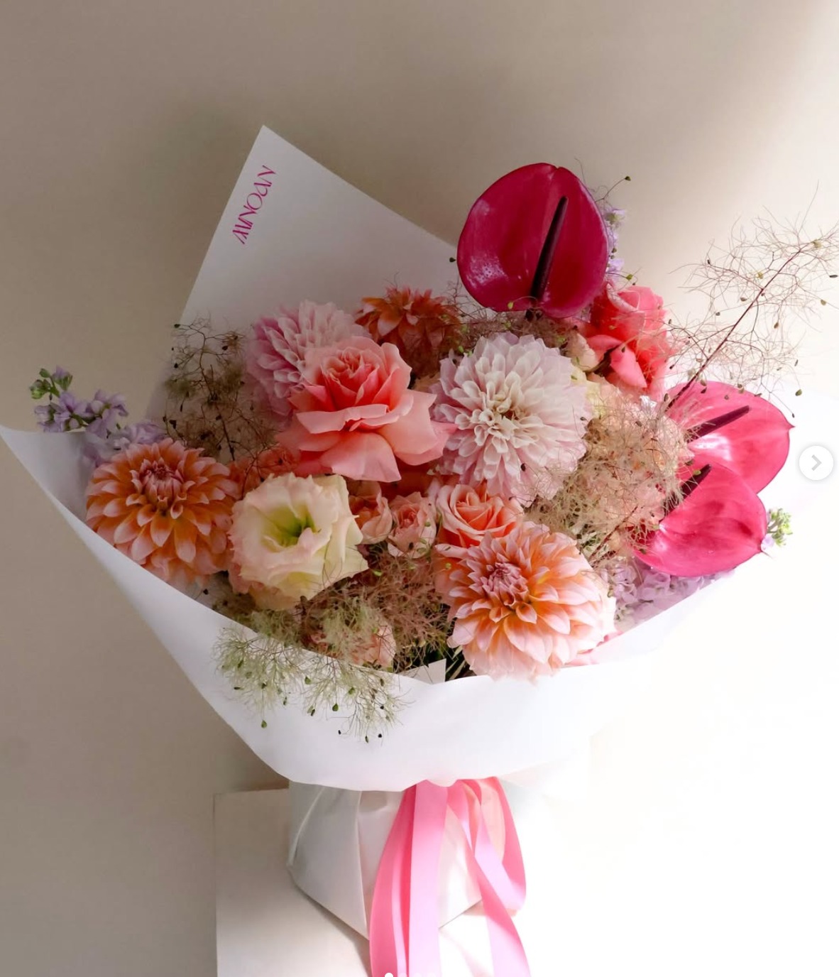 Exquisite Floral Bouquet with Anthuriums and Dahlias
