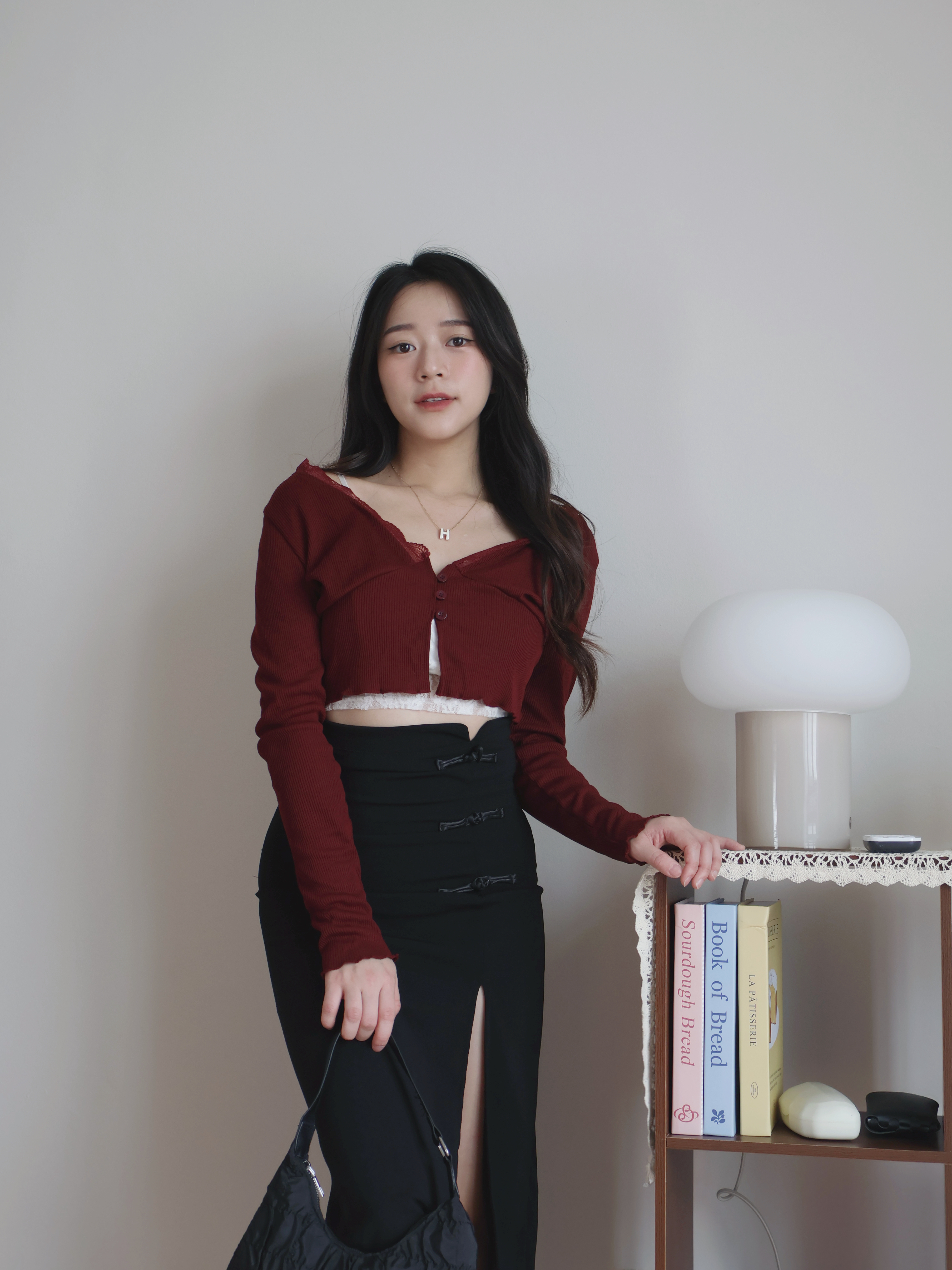 Berry Lace Knit Top | Red