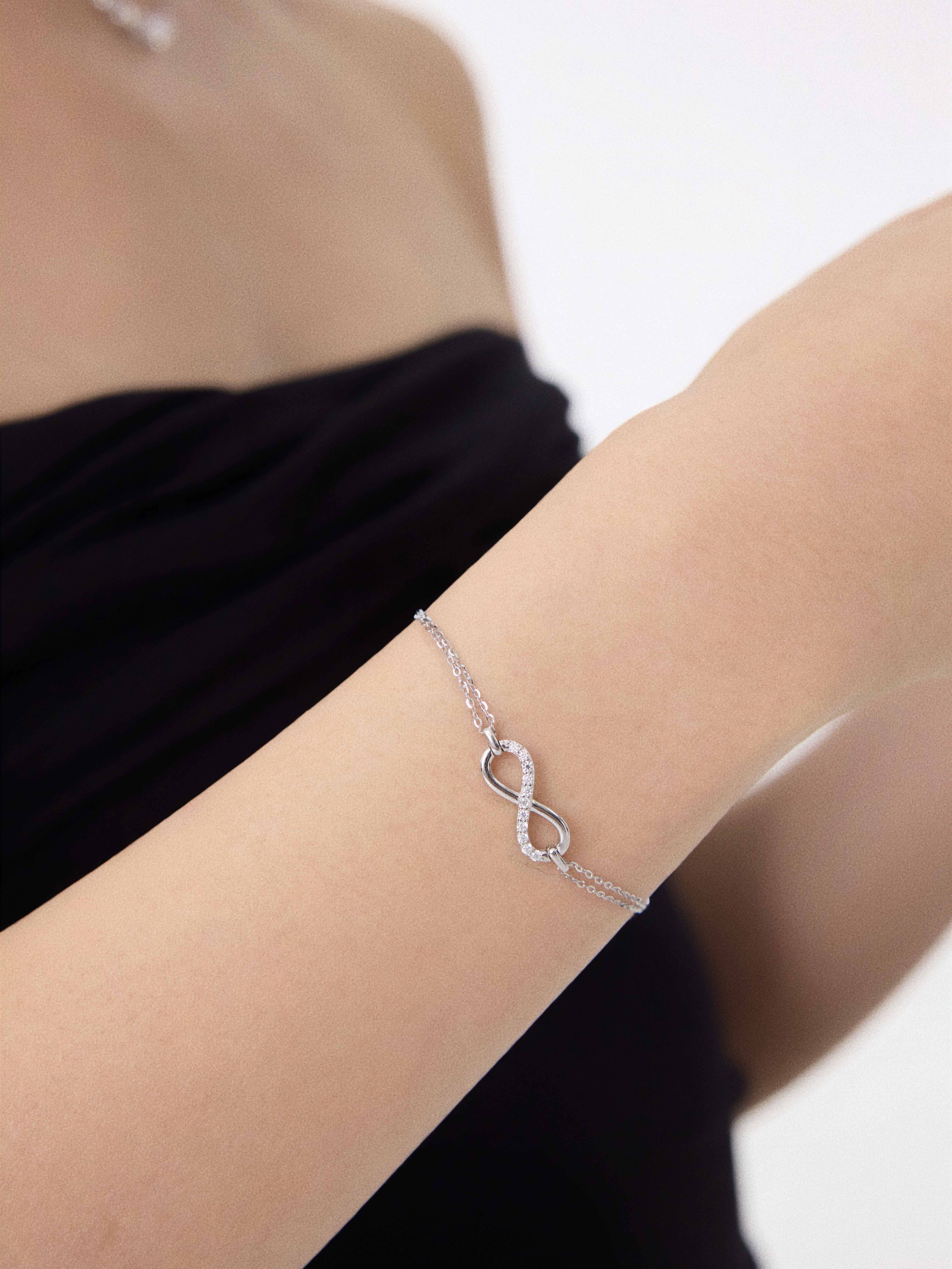 ♾️永恆雙線鏈莫桑石手鏈 Eternity Parallel Chain Moissanite Bracelet