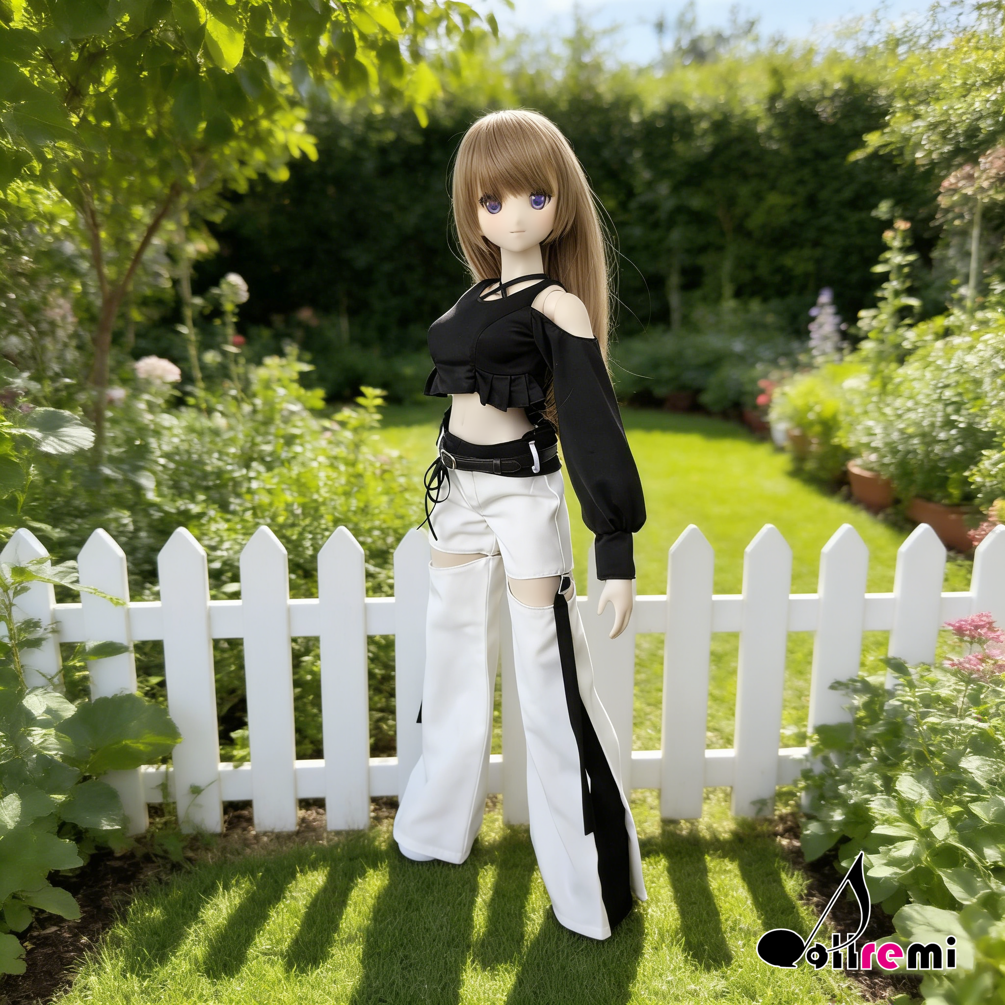 【dollremi】(DD0917B) 露肩長袖短款上衣 Off-shoulder long sleeve crop top