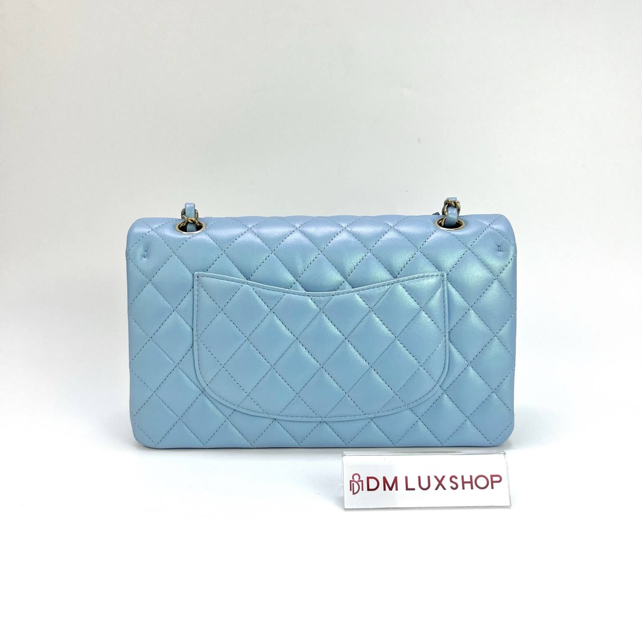 Chanel Iridescent Light Blue Medium CF GHW (Microchip)