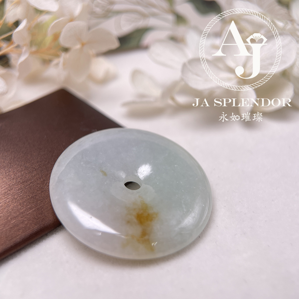 JN-202 天然翡翠A玉 灑金水潤平安扣