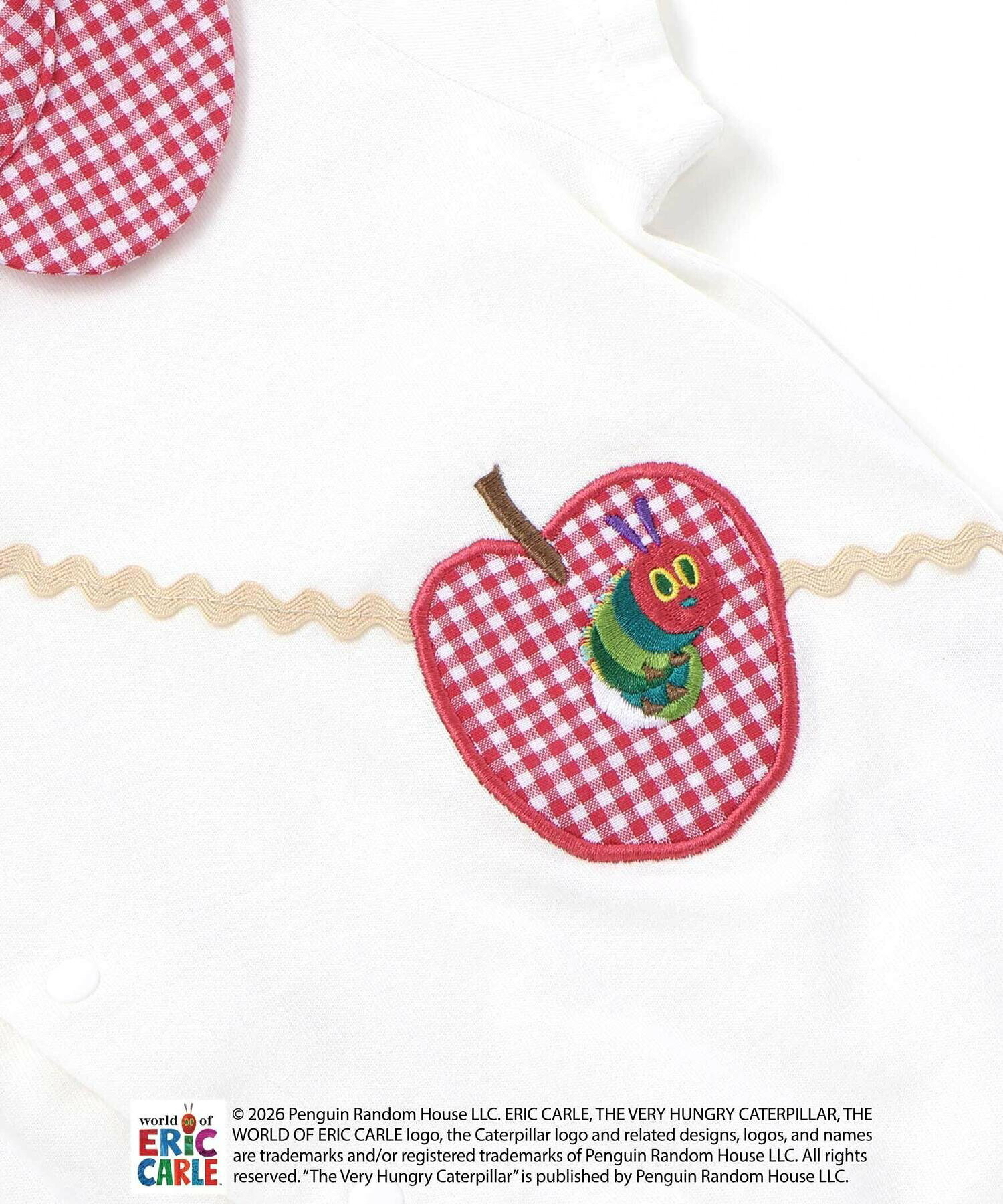 🇯🇵預訂 日本直送🇯🇵兩色好餓的毛毛蟲格紋條紋翻領短袖包屁衣