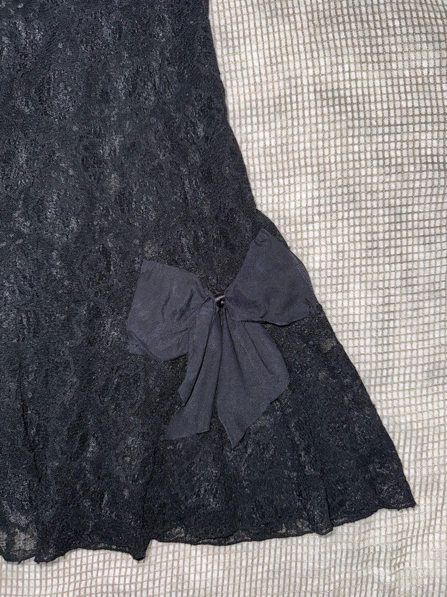 Sheer Lace Cami Dress with Bow Detail