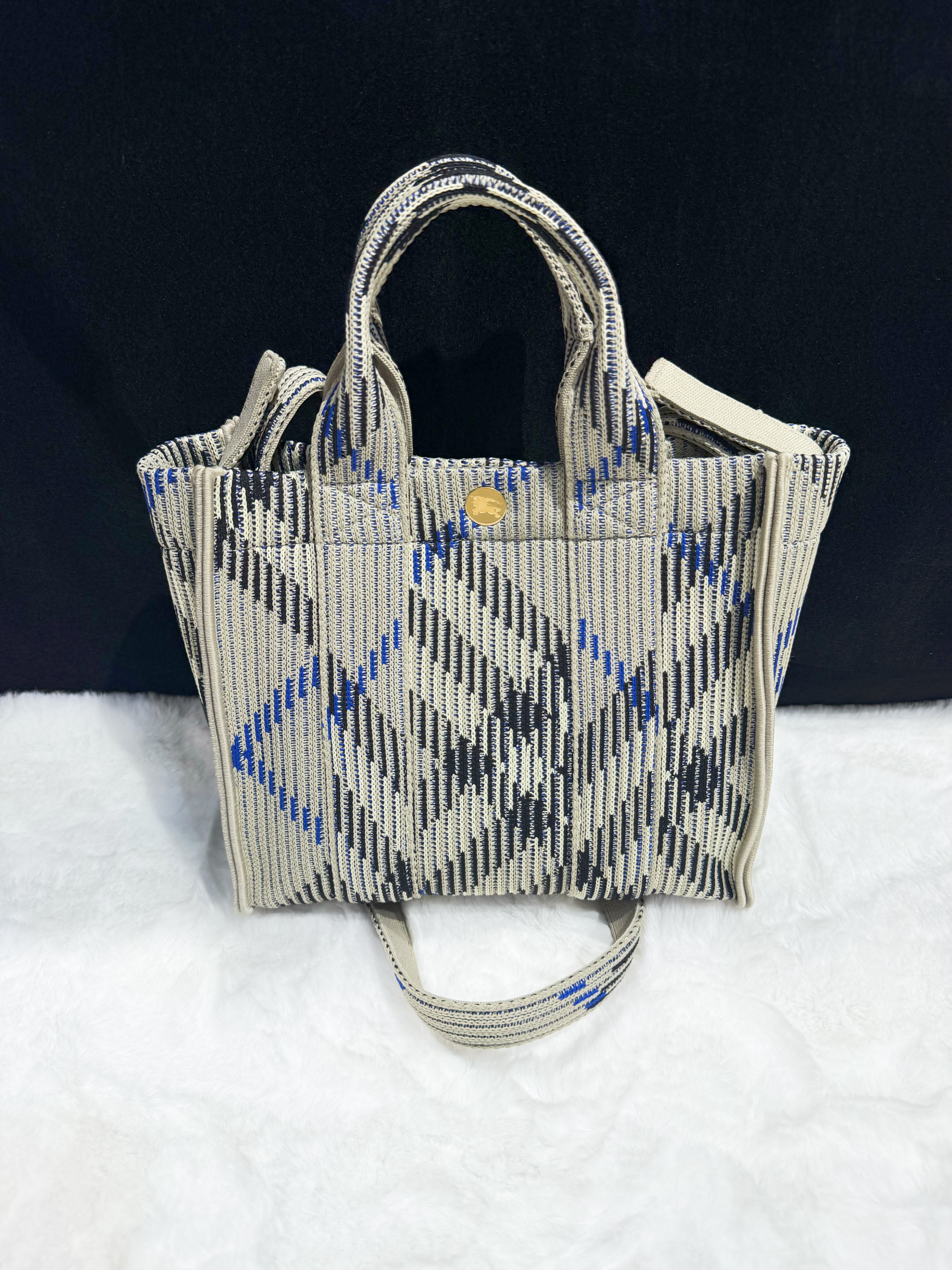 Burberry mini check tote lichen