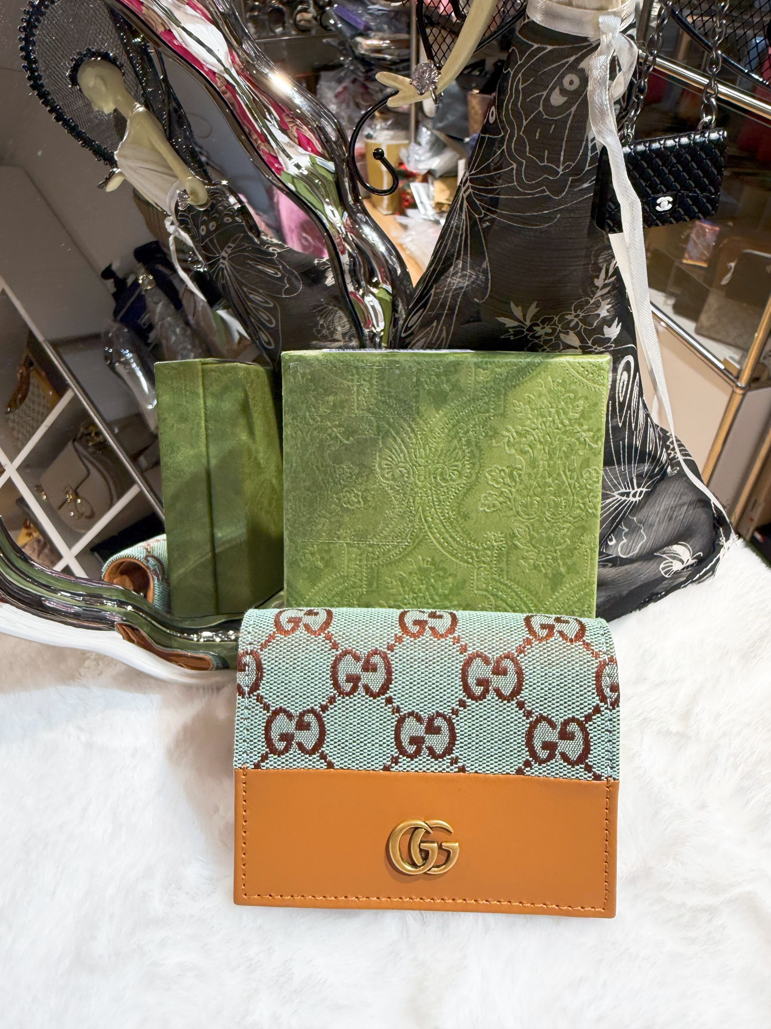 Gucci mini wallet canvas/avocado