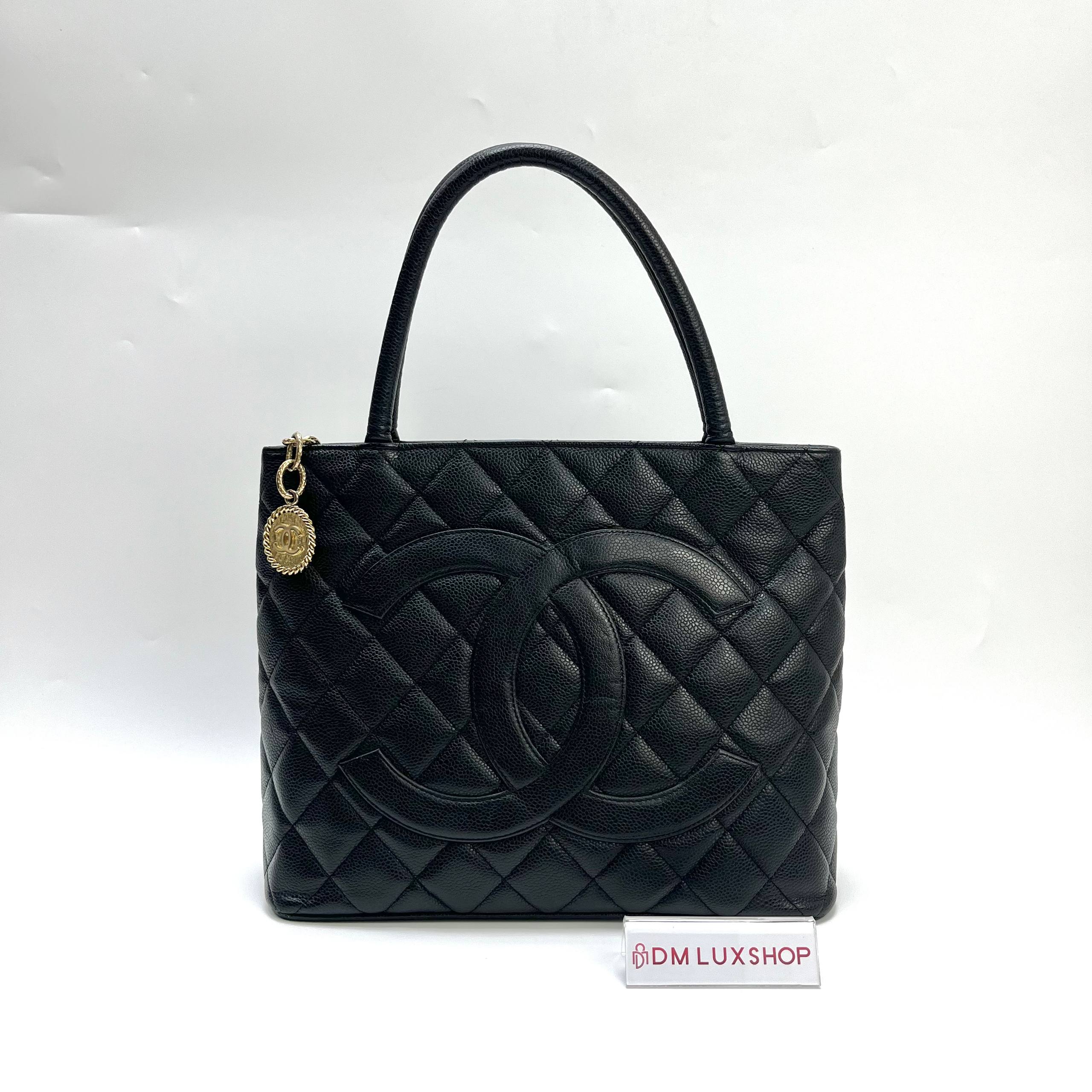 Chanel Black Caviar Medallion Tote Bag GHW (Serial 10, Year 2006)