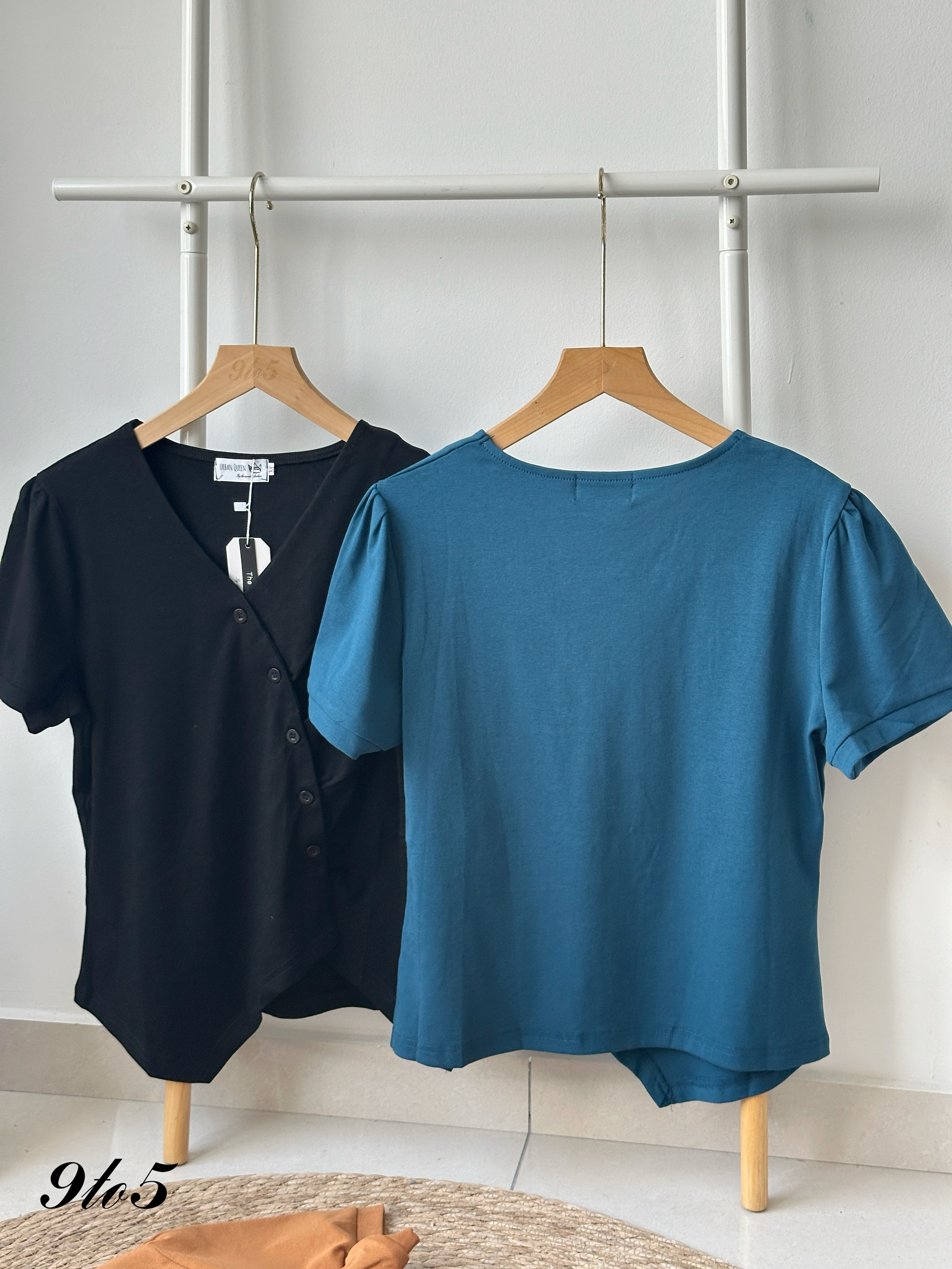 T4205 V Neck Irregular Top - 4 Colors 