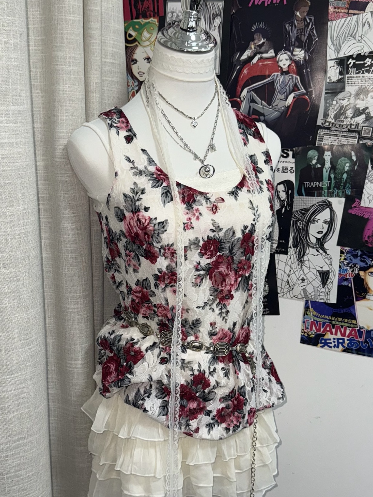 Floral Lace Bubble Hem Top