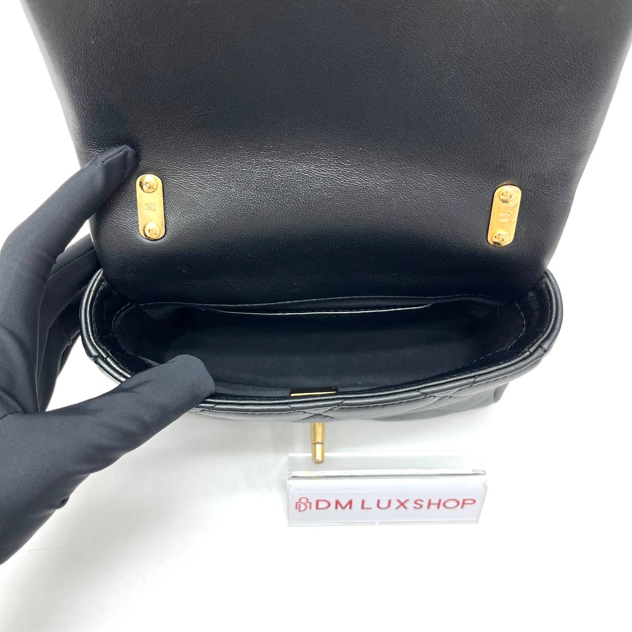 Chanel 22S Black Mini Funky Town Flap Bag (Microchip)